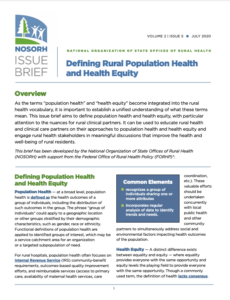 Defining Rural Population Health and Health Equity 