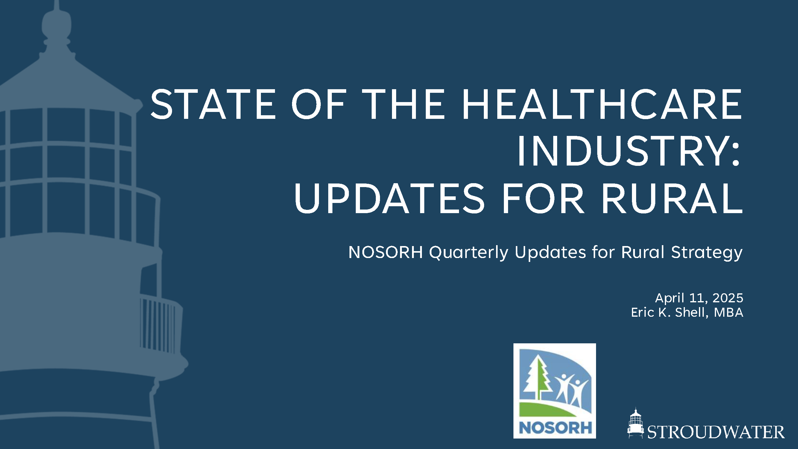 NOSORH Market Updates 4-11-25 Preparing to Engage with<br />
Legislators and Policy<br />
Makers